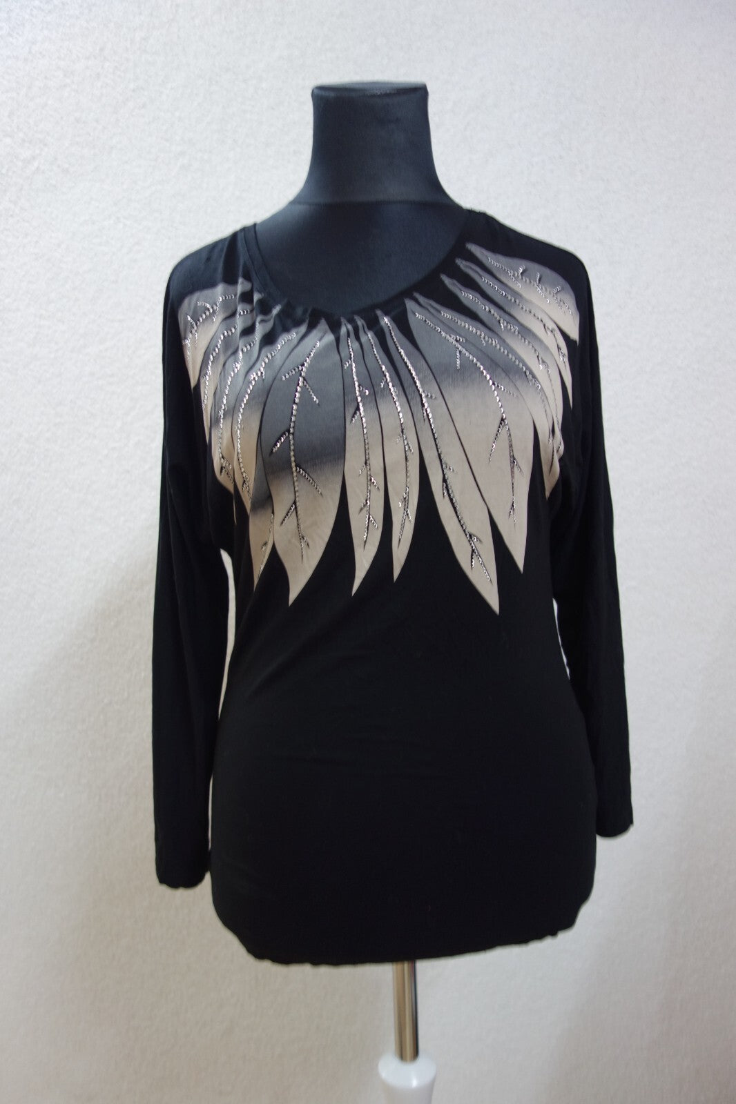 EK0590 langärmliches Damen Shirt von LeaH., schwarz, Gr: L0