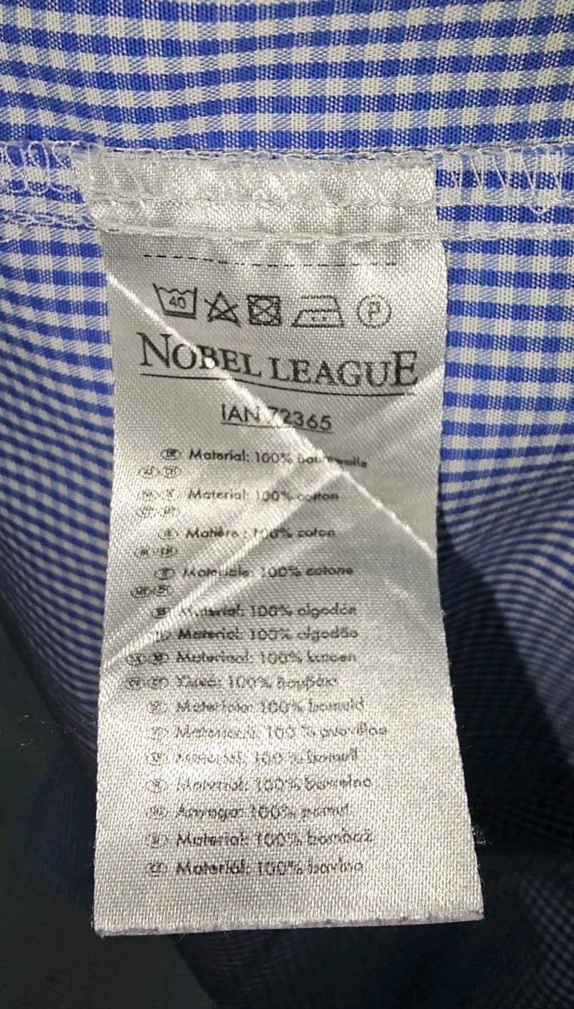 EK11177 Herren Hemd von Nobel League, blau-weiß, Gr.455