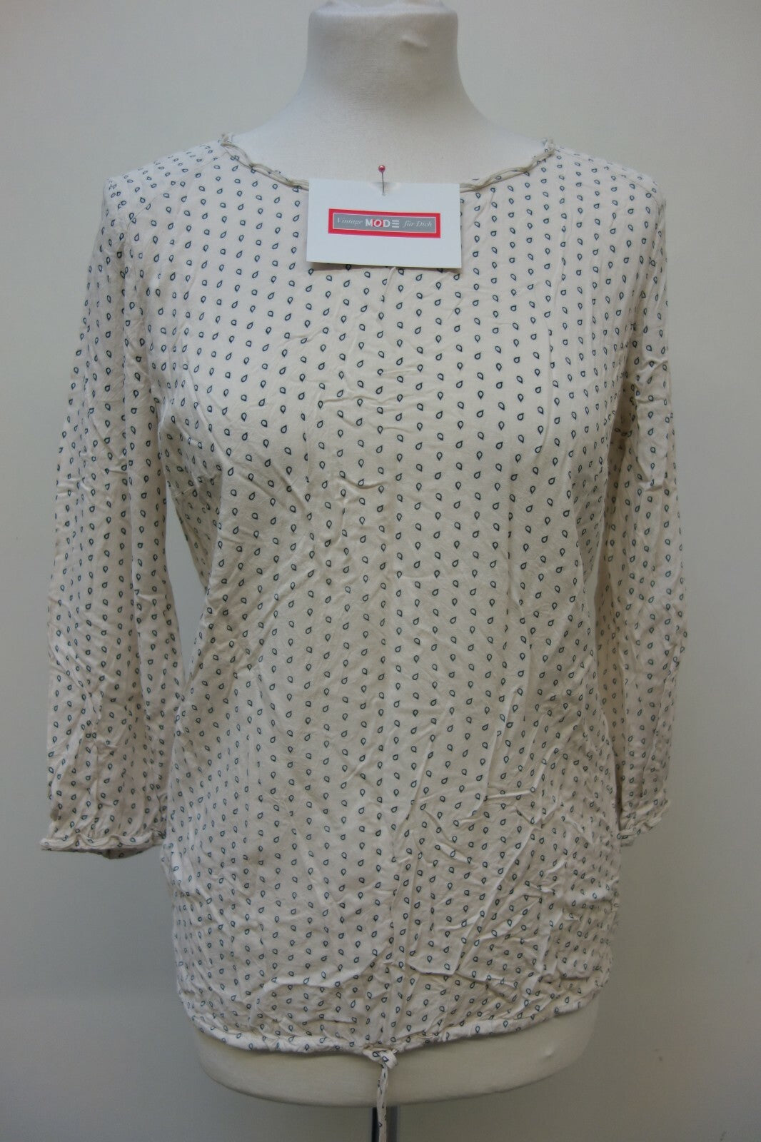 EK1483 Bluse von Marco Polo Gr 38 beige mit Muster0