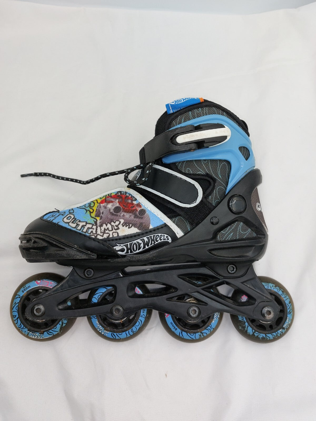 ES0151 Kinder Inlineskater von Hot Wheels, schwarz-blau, Gr.28 bis 322