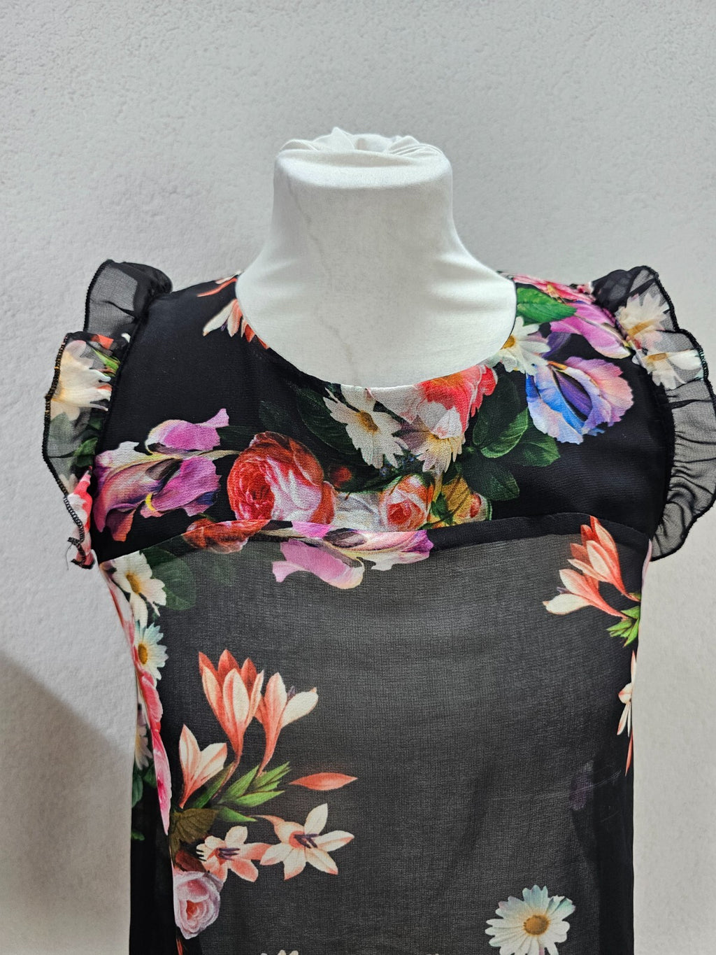 EK6099 Damen Bluse von Imperial, schwarz, Blumen, Gr. S1
