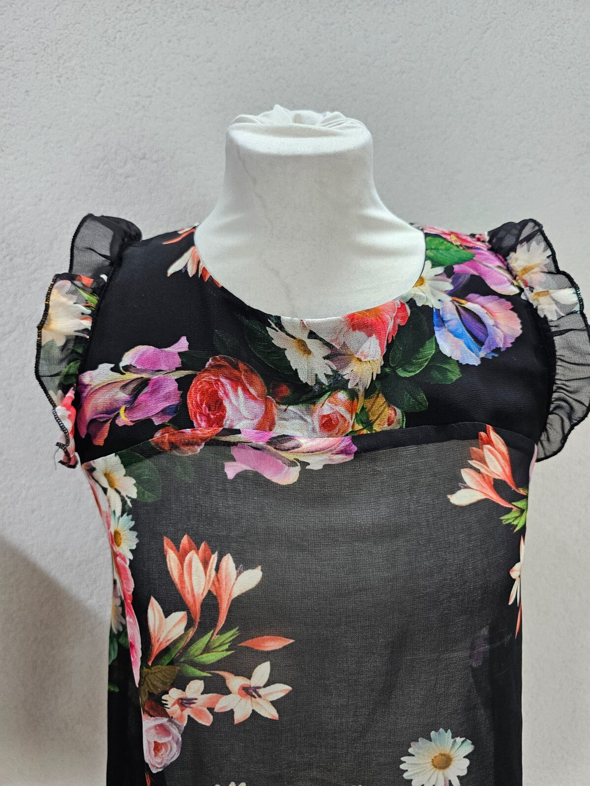 EK6099 Damen Bluse von Imperial, schwarz, Blumen, Gr. S1