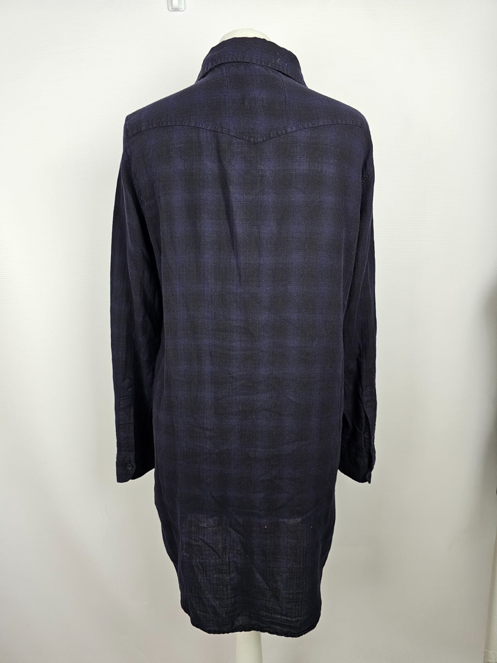 EK5374 Damen Blusenkleid von The Shirt, dunkellila/schwarz kariert, Gr. M5