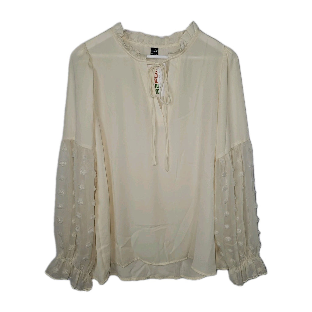 EK8820 Damen Bluse von SheIn, Cremeweiß, Gr.L0