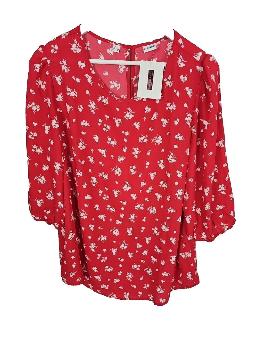 EK 8266 Damen Bluse Body Flirt Gr.46 Rotes Blumenmuster0