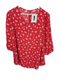 EK 8266 Damen Bluse Body Flirt Gr.46 Rotes Blumenmuster0
