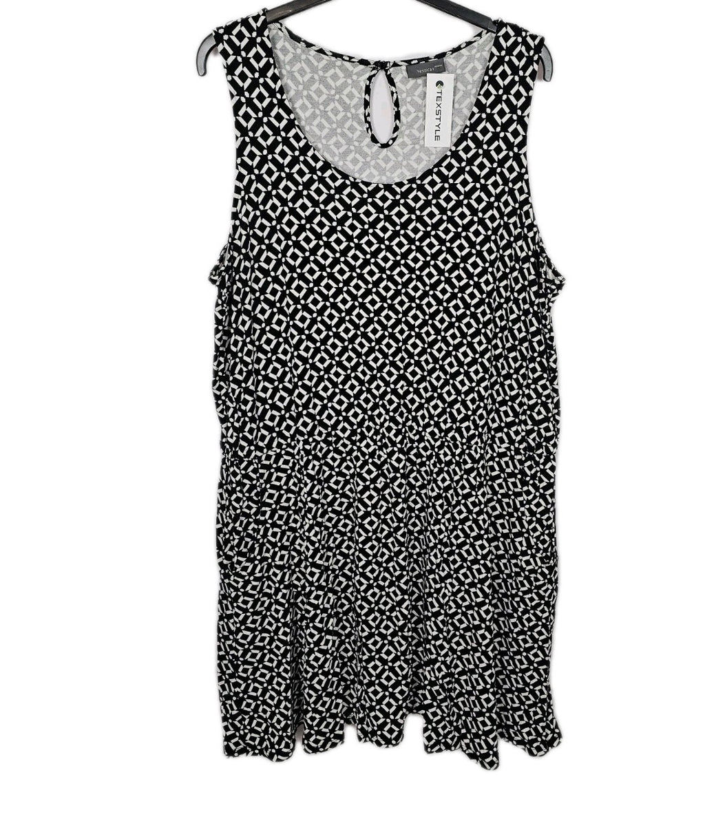 EK7724 Damen Kleid von Yessica, schwarz-weiß, Gr.XL0