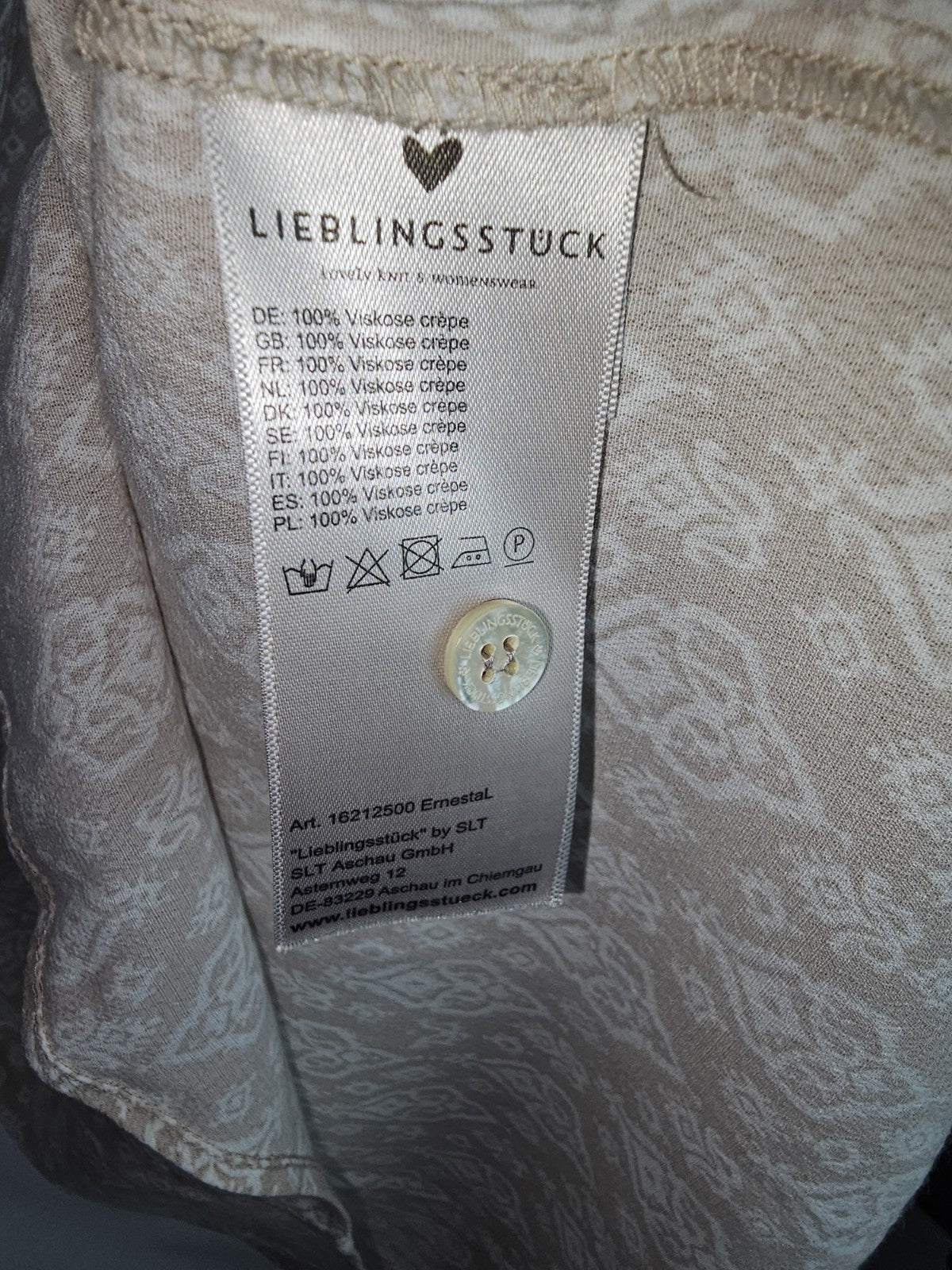 EK7855 Damen Bluse von Lieblingsstück, Beige, Gr. 443