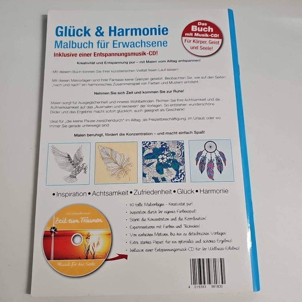 EB1331 Malbuch für Erwachsene Glück&Harmonie, 1 Seite Benutzt 1