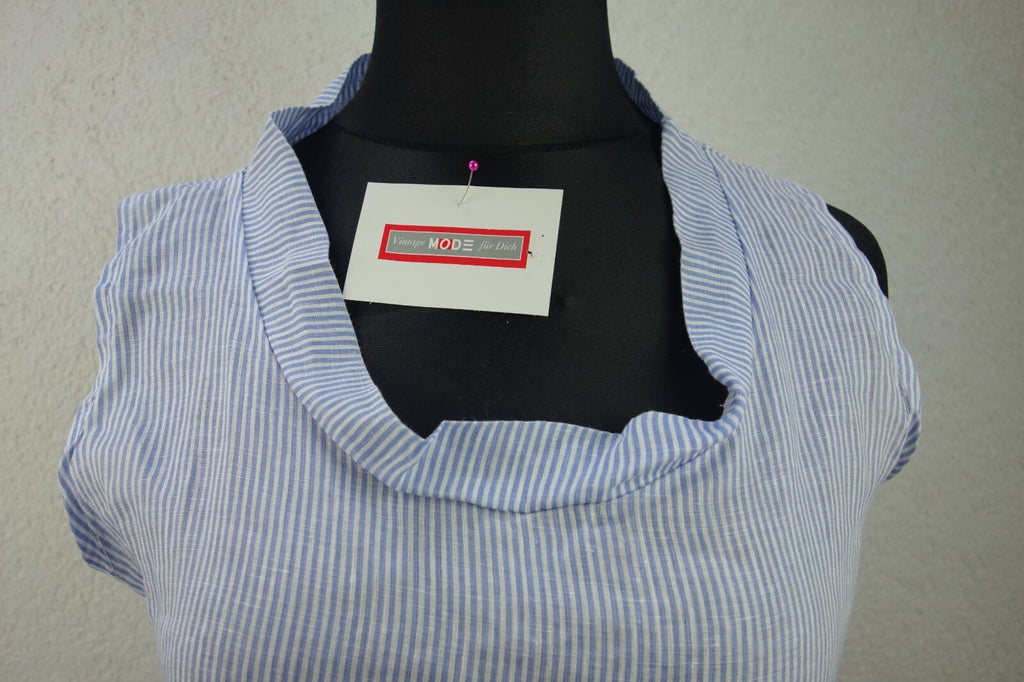 EK4059 Damen Bluse made in Italy, blau/weiß gestreift, Gr. L1