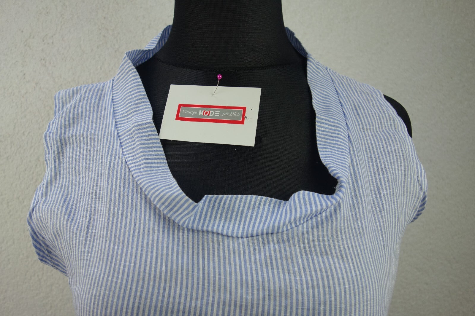 EK4059 Damen Bluse made in Italy, blau/weiß gestreift, Gr. L1