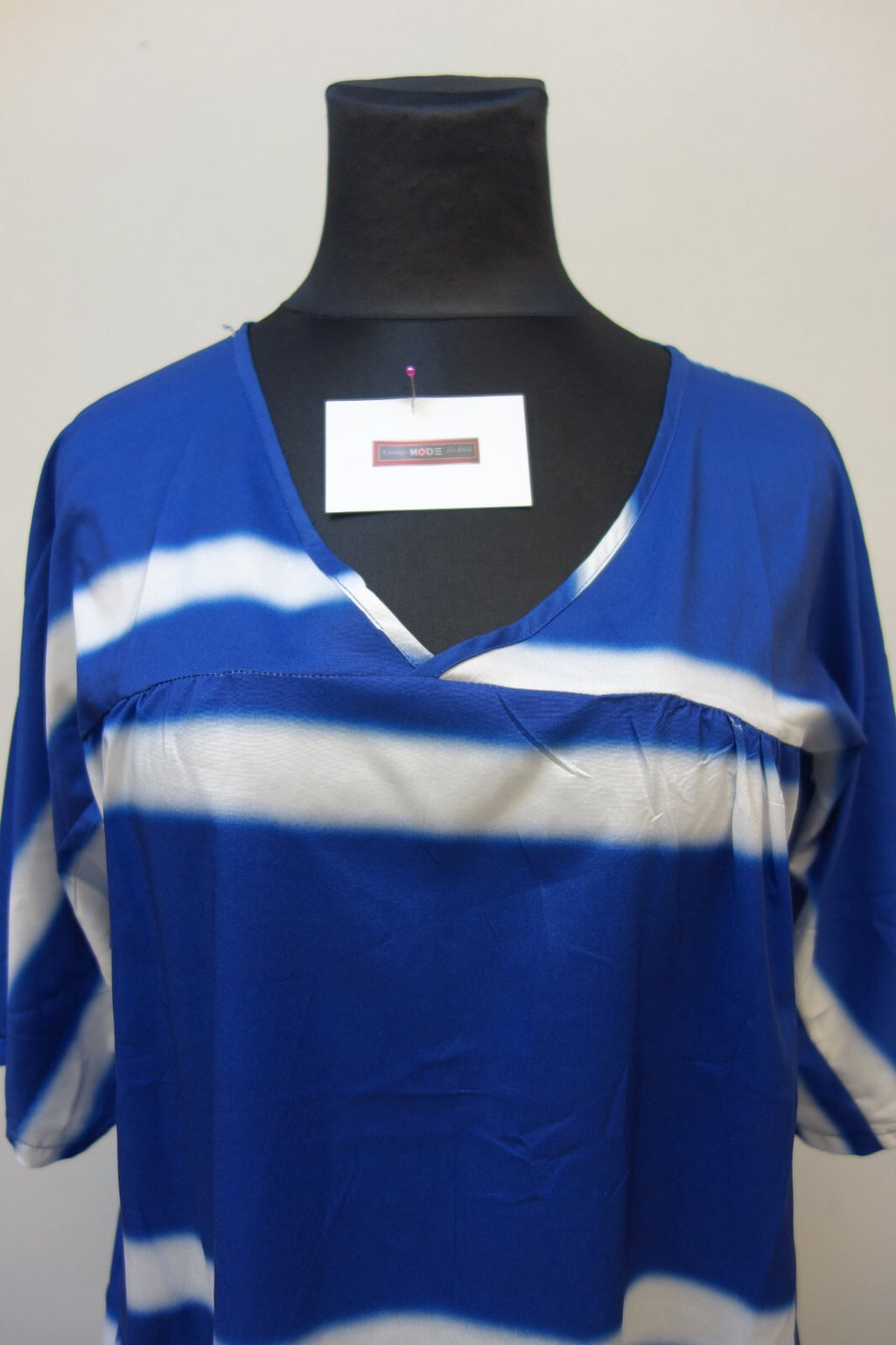 EK3489 Damen T-Shirt, Gr. 4XL, blau/weiß1