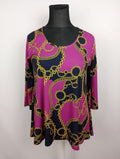 EK2244 Damen Shirt von Candy Curves, pink/schwarz/gold, Gr. 40/420
