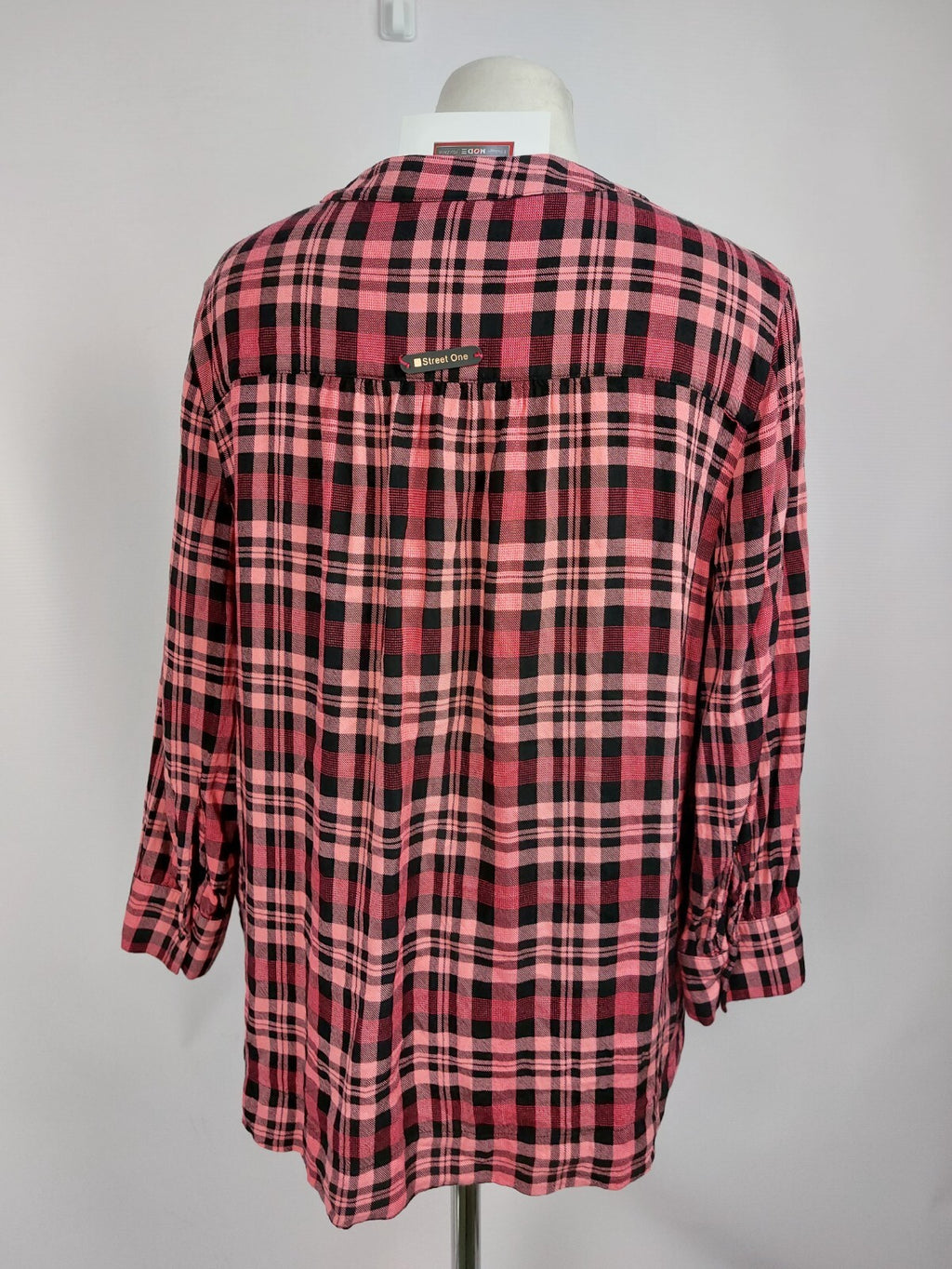 EK2968 Damen Bluse von Street One, pink/schwarz kariert, Gr. 384