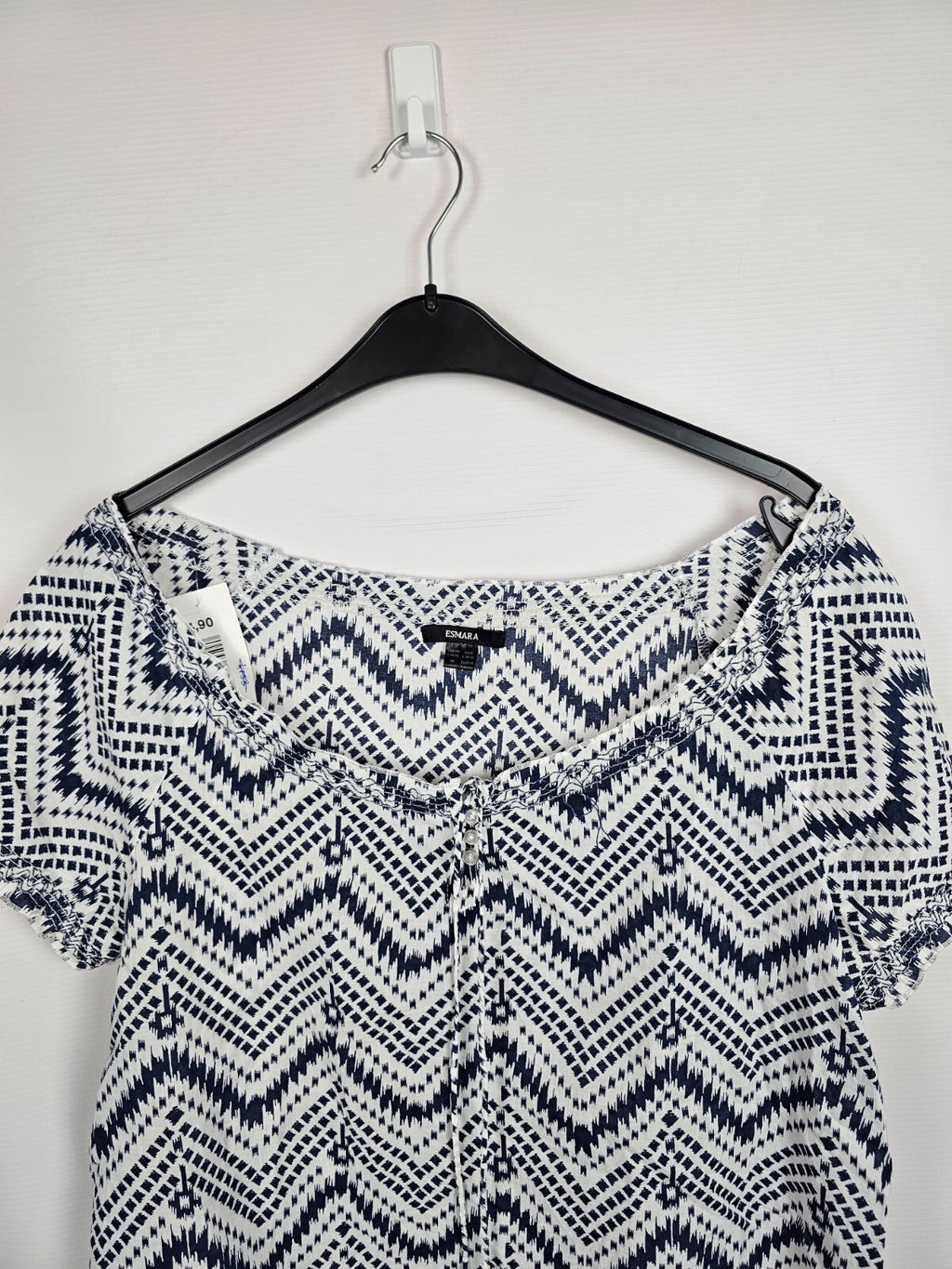 EK5738 Damen Bluse von Esmara, Blau/ Weiß, Gr.:L1