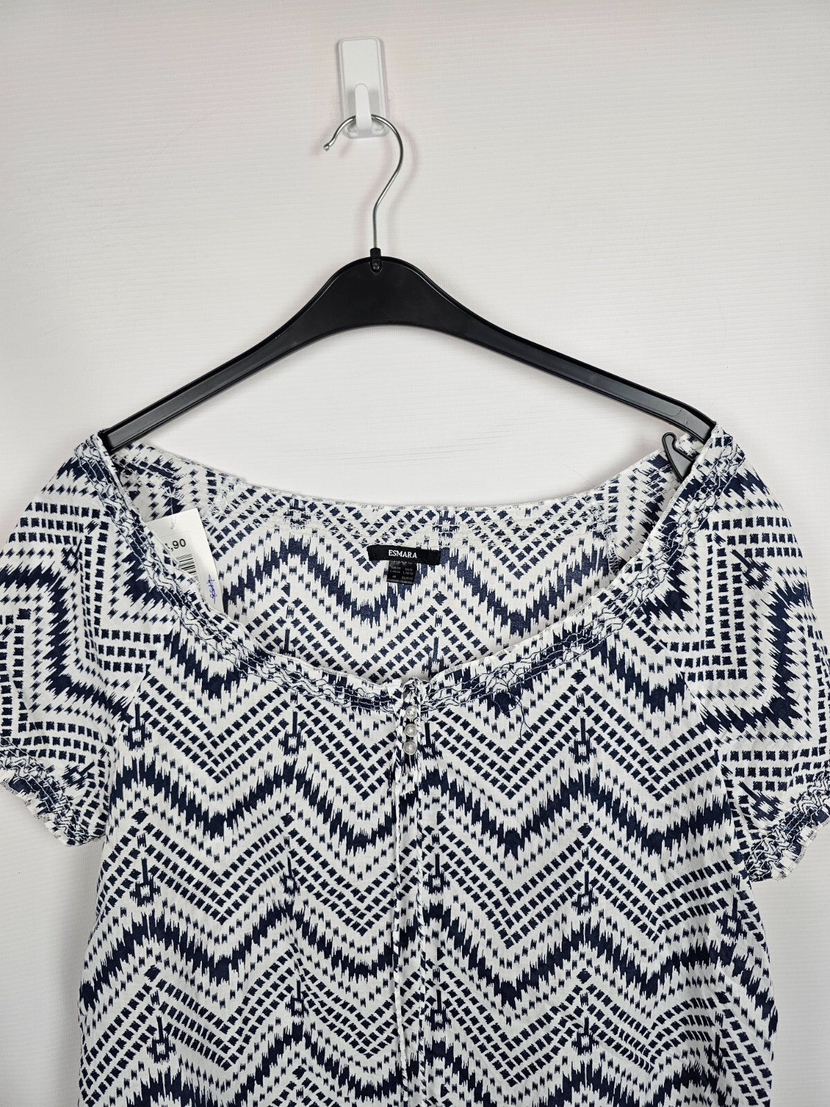 EK5738 Damen Bluse von Esmara, Blau/ Weiß, Gr.:L1