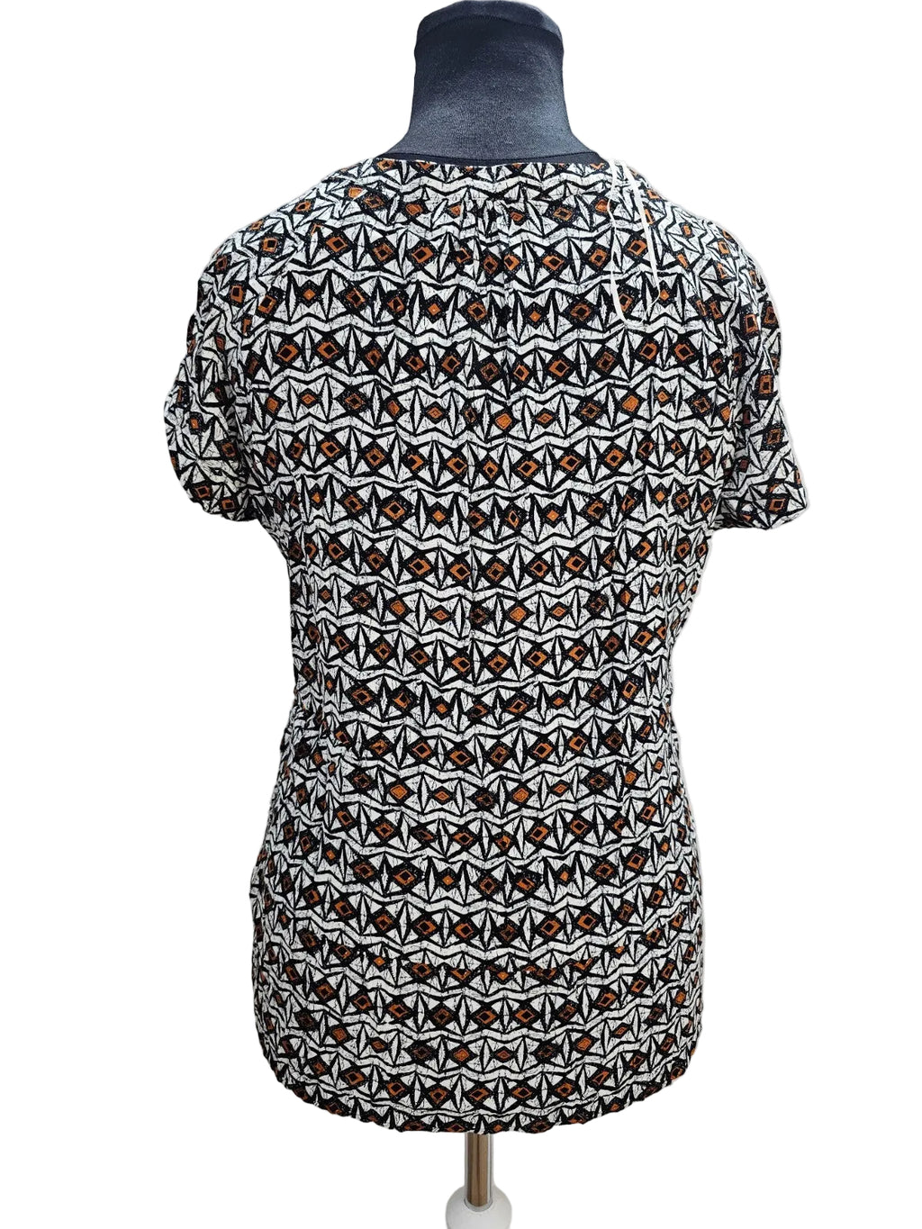 EK2859 Damen Bluse von Yessica, weiß-schwarz-braun, Gr.M4