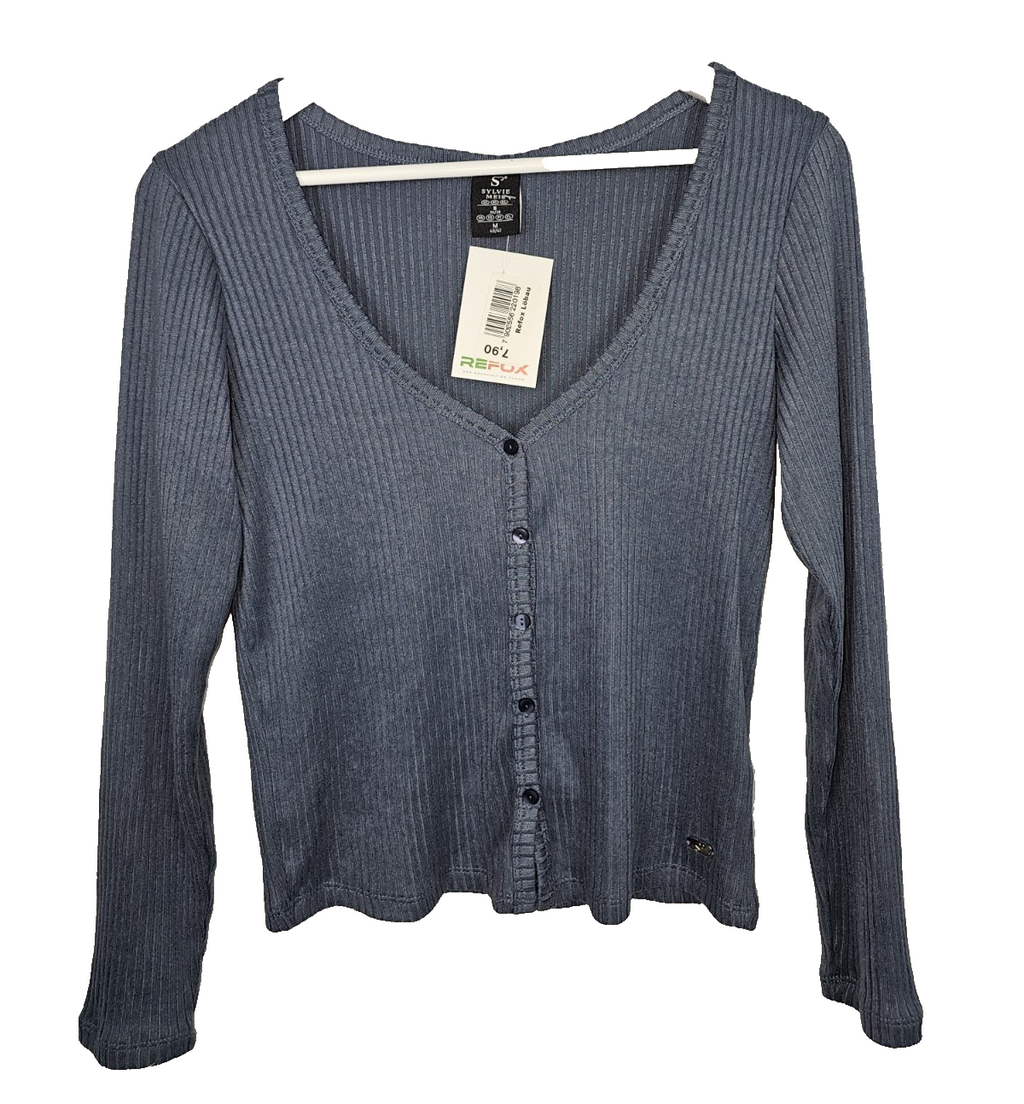 EK7925 Damen Strickjacke von Sylvie Meis, Blau-Grau, Gr. S0