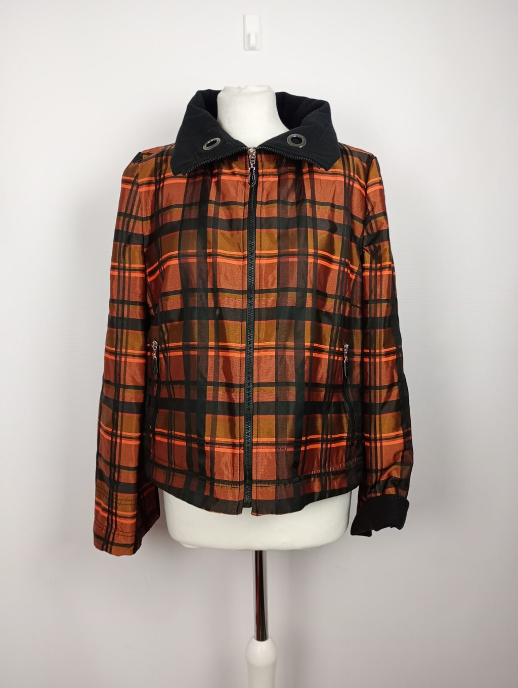 EK5324 Damen Jacke von Tuzzi, kariert, schwarz/orange/bronze, Gr. 400