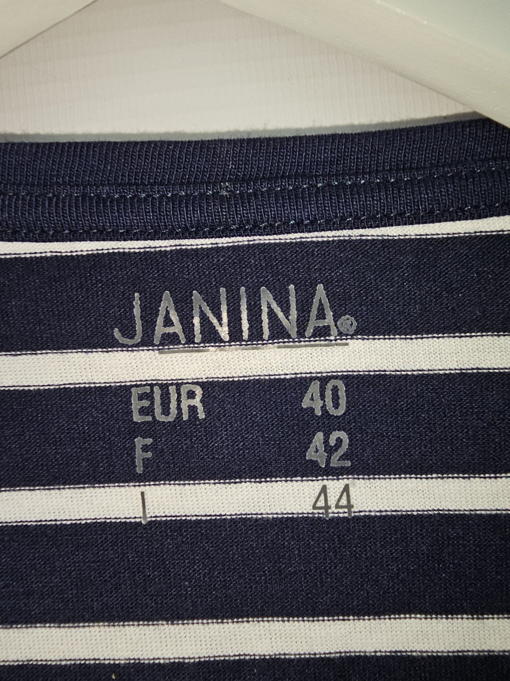 EK9869 Damen T-Shirt Janina Gr.40 Blau Gestreift1