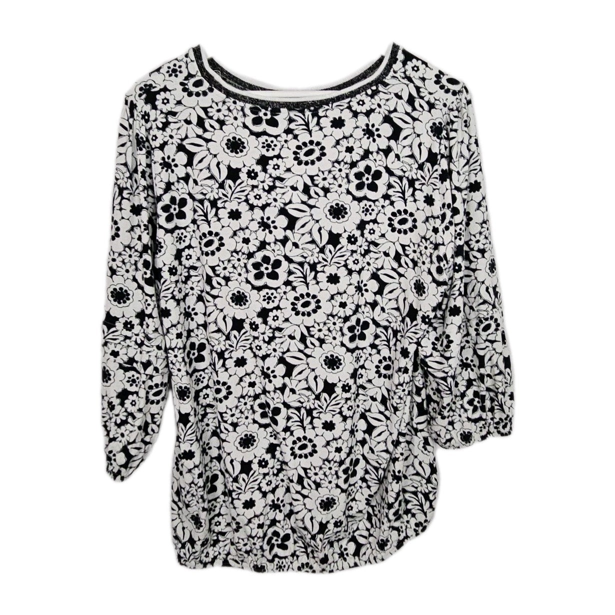 EK9536 Damen Bluse von MD Style, Schwarz/Weiß, Gr. 422