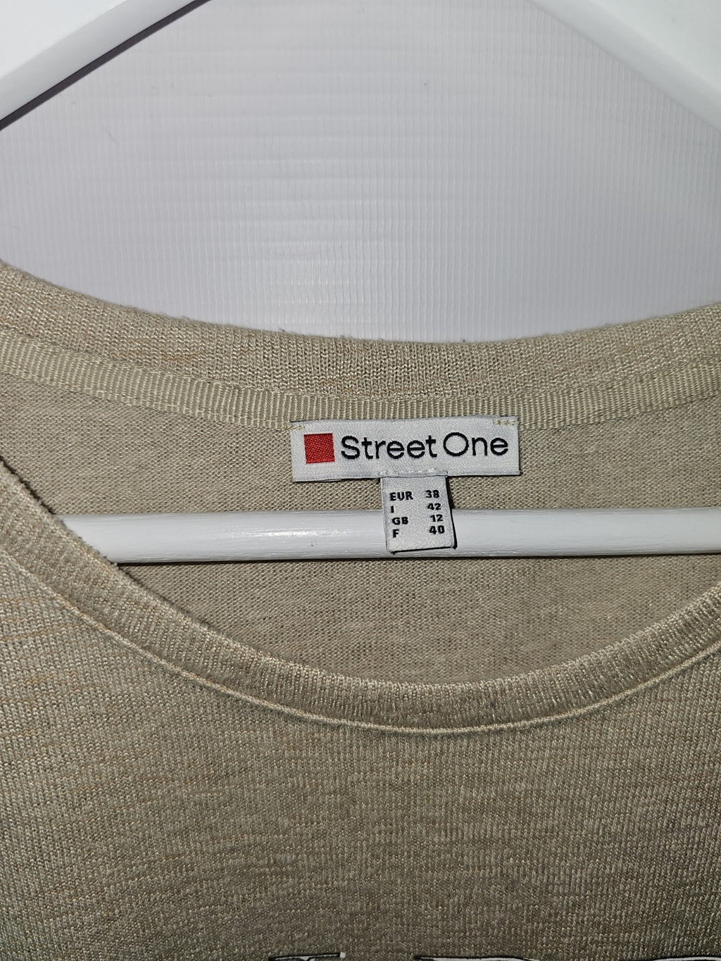 EK9114 Damen T-Shirt von Street One, Beige, Gr. 382