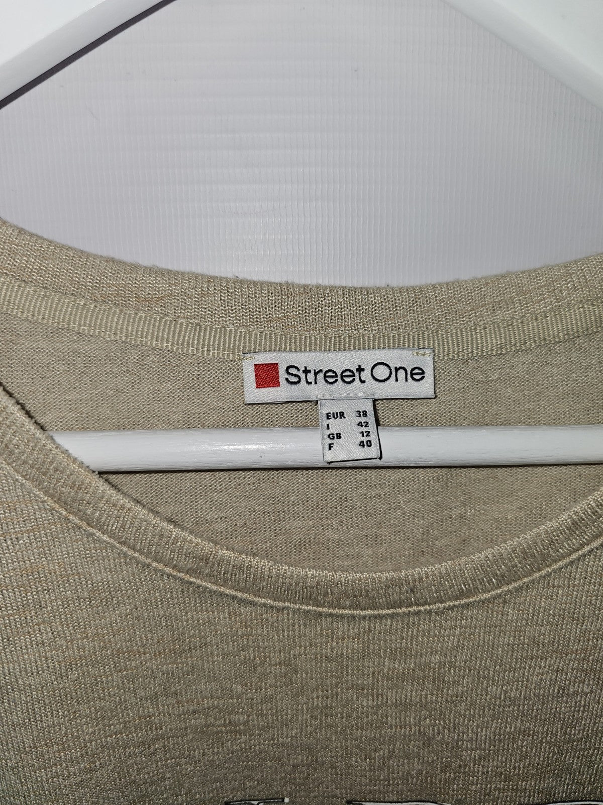 EK9114 Damen T-Shirt von Street One, Beige, Gr. 382