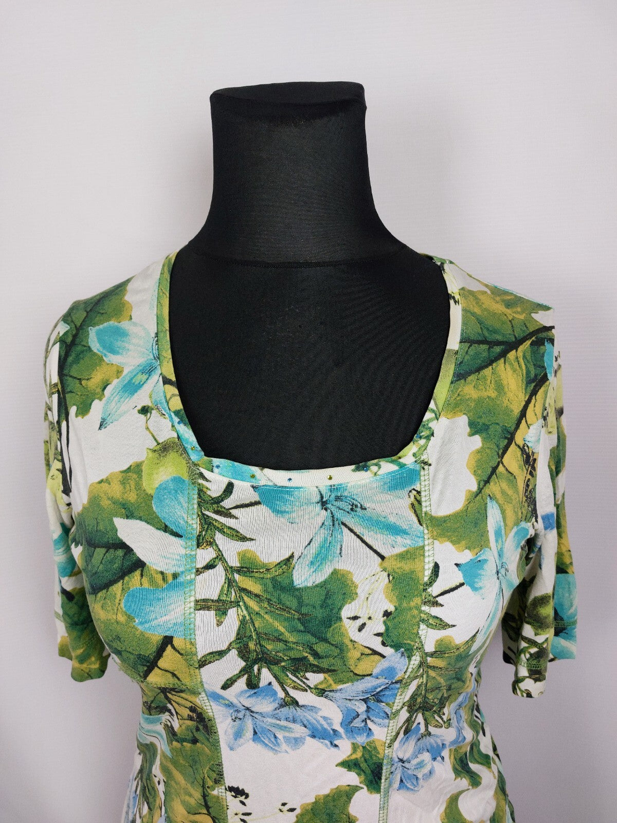 EK4101 Damen T-Shirt von Freya, weiß/grün/blau, Gr. M1