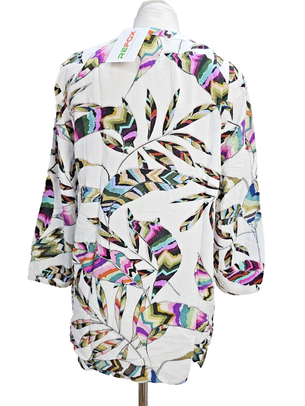EK6494 Damen Bluse von Erfo, weiß mit Muster, Gr.382