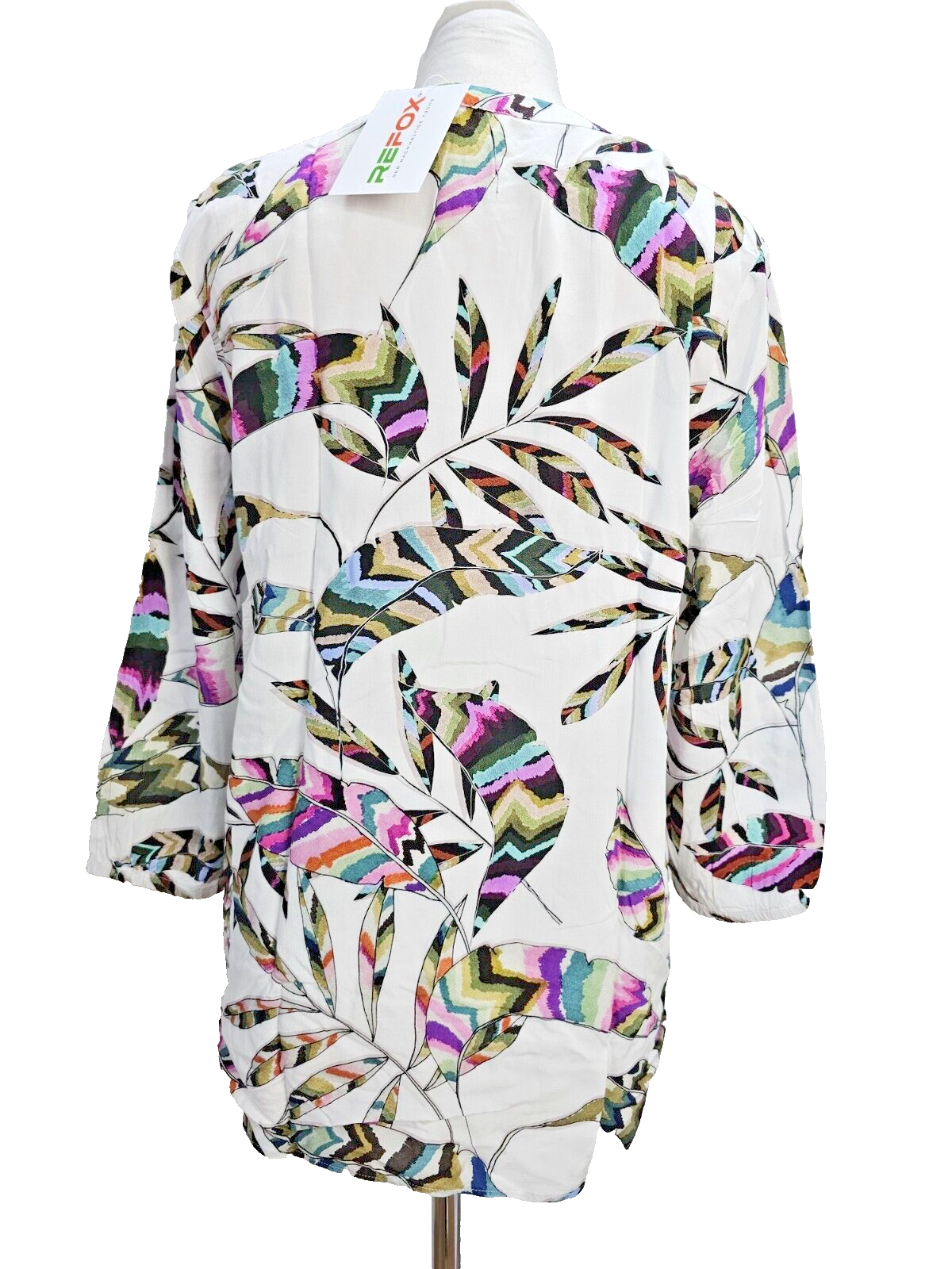 EK6494 Damen Bluse von Erfo, weiß mit Muster, Gr.382