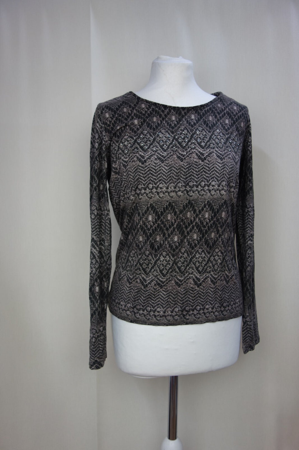 EK3632 Damen Shirt von San Setto, braun gemustert, Gr. 360