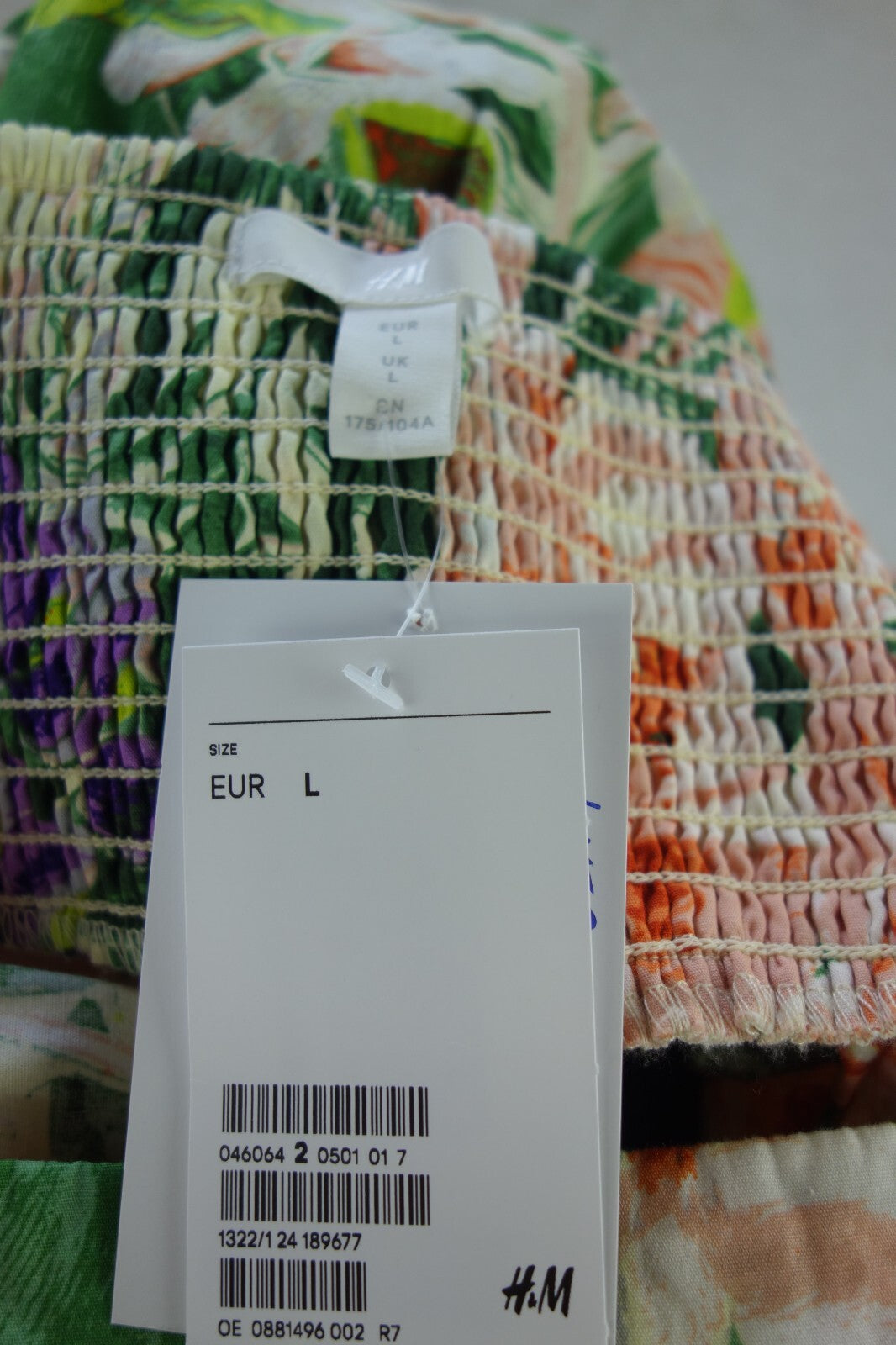EK4156 Damen Kleid von H&M, mehrfarbig mit Blumen, Gr. L5