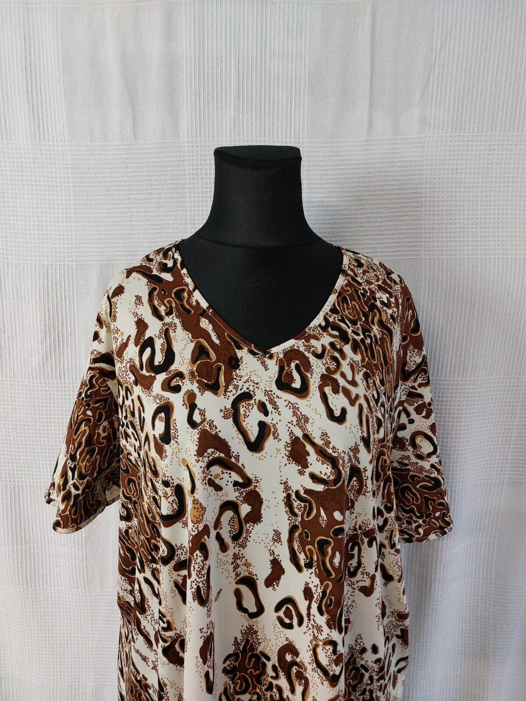 EK4262 Damen Kleid, beige-braun, Gr. L1