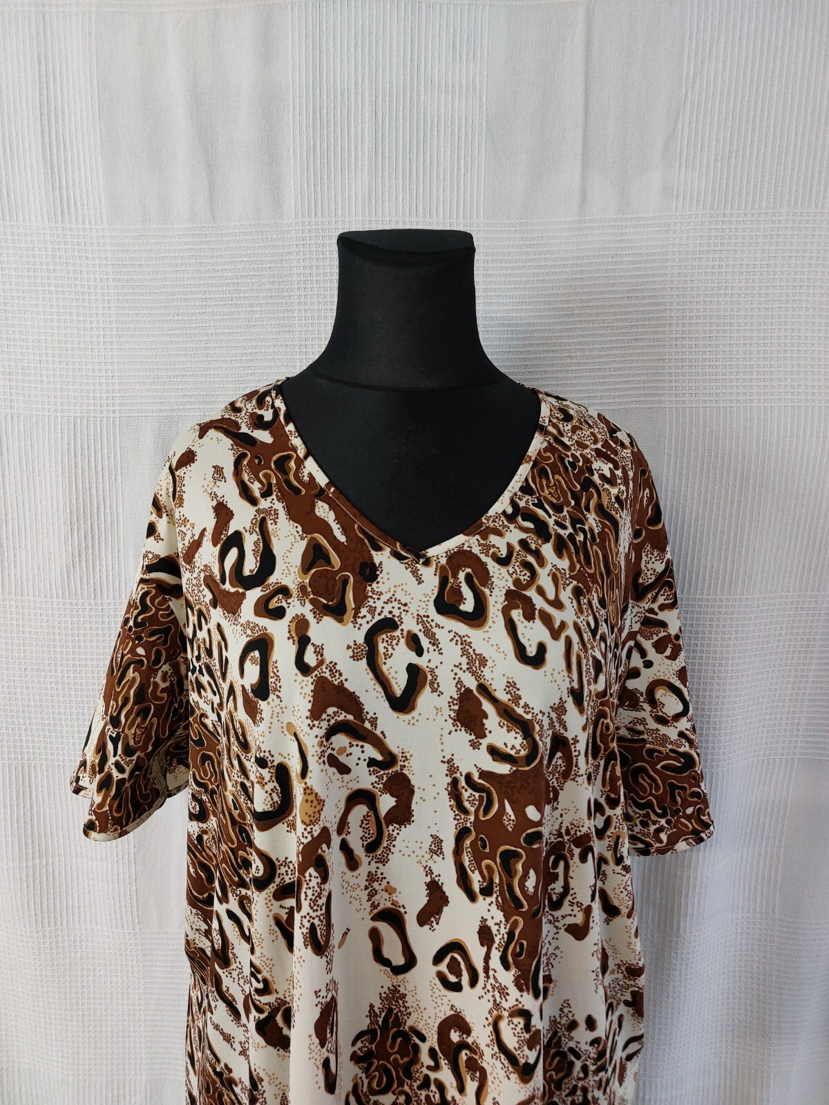 EK4262 Damen Kleid, beige-braun, Gr. L1