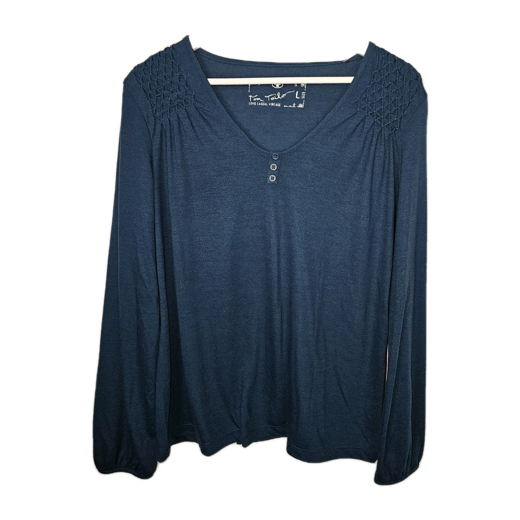 EK8823 Damen Langarmshirt von Tom Tailor, Türkis, Gr.L0