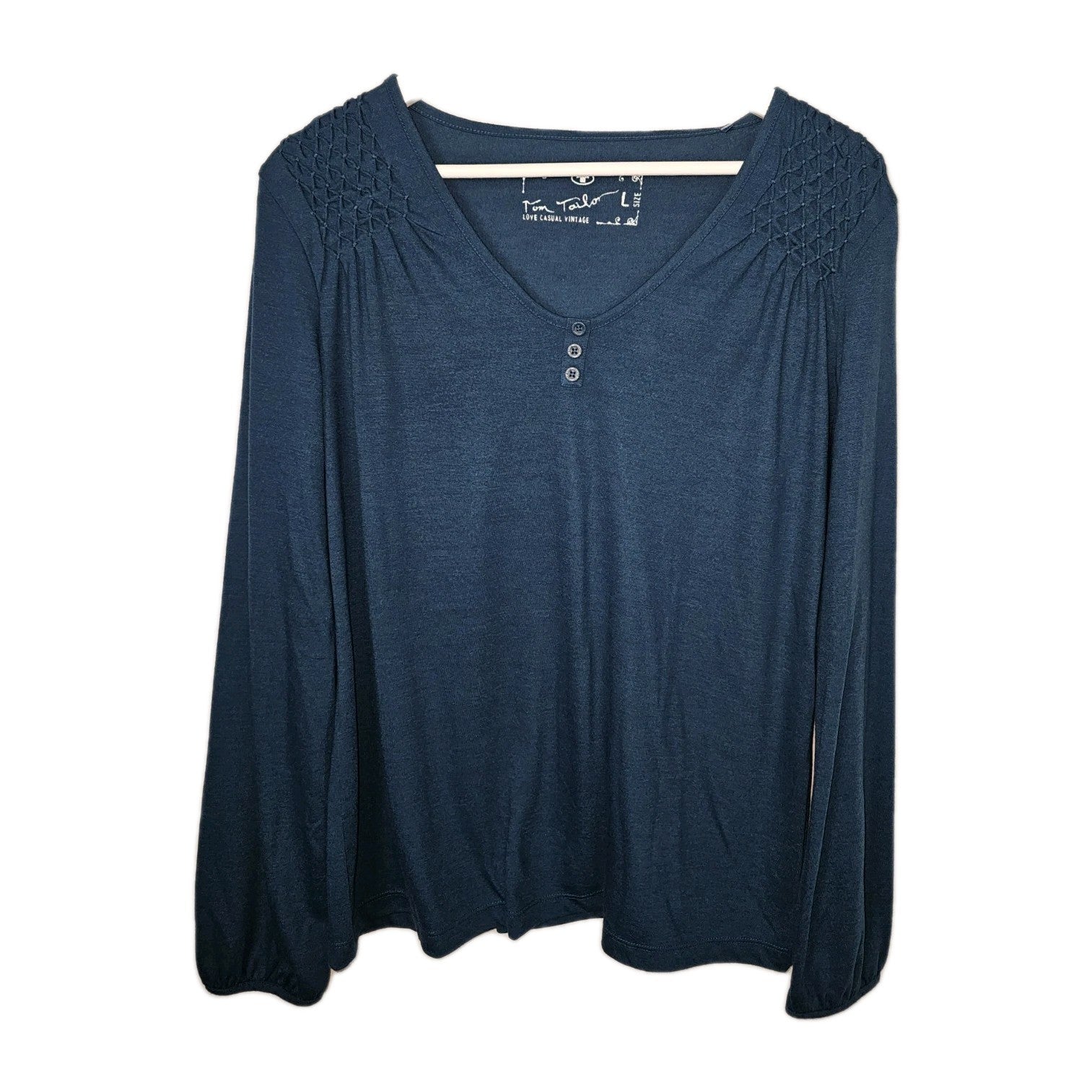 EK8823 Damen Langarmshirt von Tom Tailor, Türkis, Gr.L0