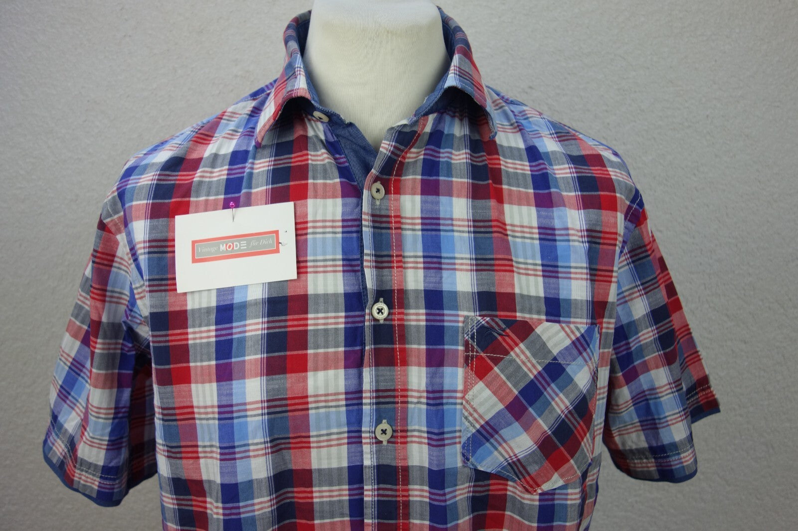 EK4205 Herren Hemd von Brax, kariert rot/blau, Gr. L1