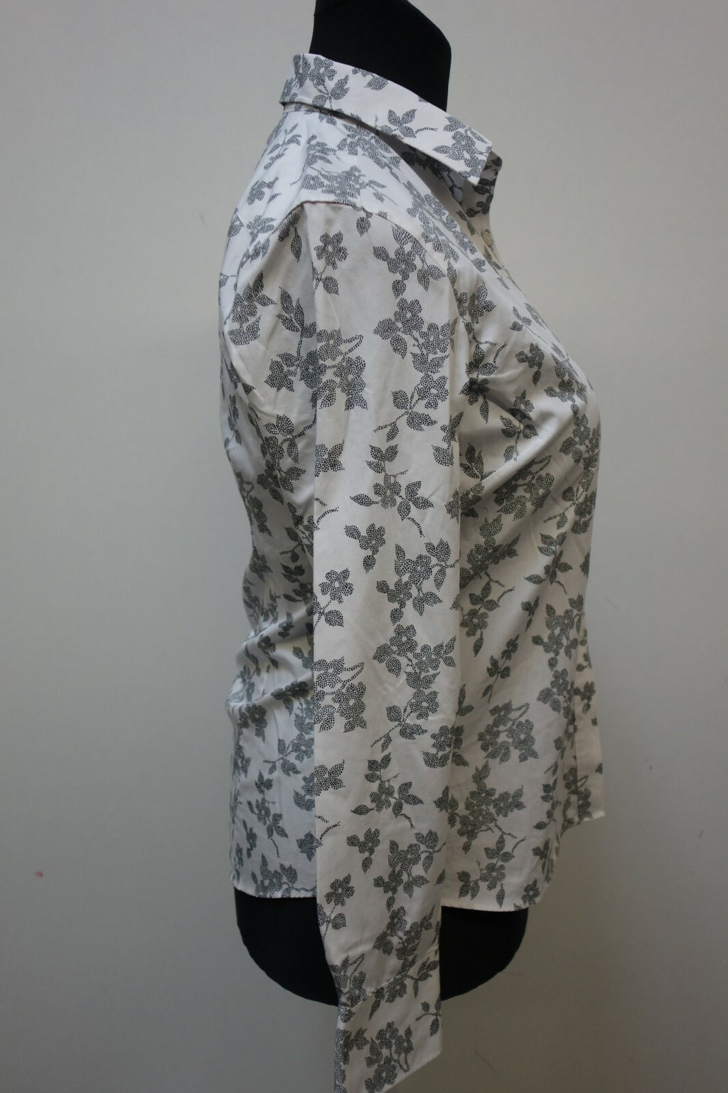 EK0884 Damen Bluse von Land´s End, weiß mit Blumen, 403