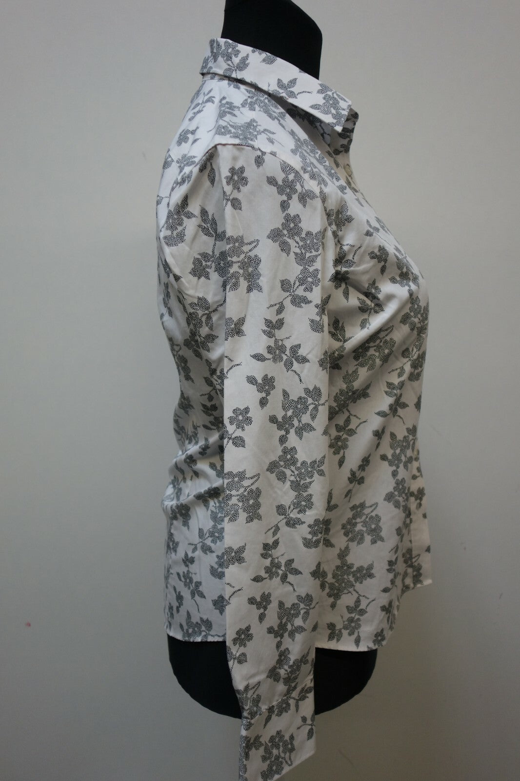 EK0884 Damen Bluse von Land´s End, weiß mit Blumen, 403