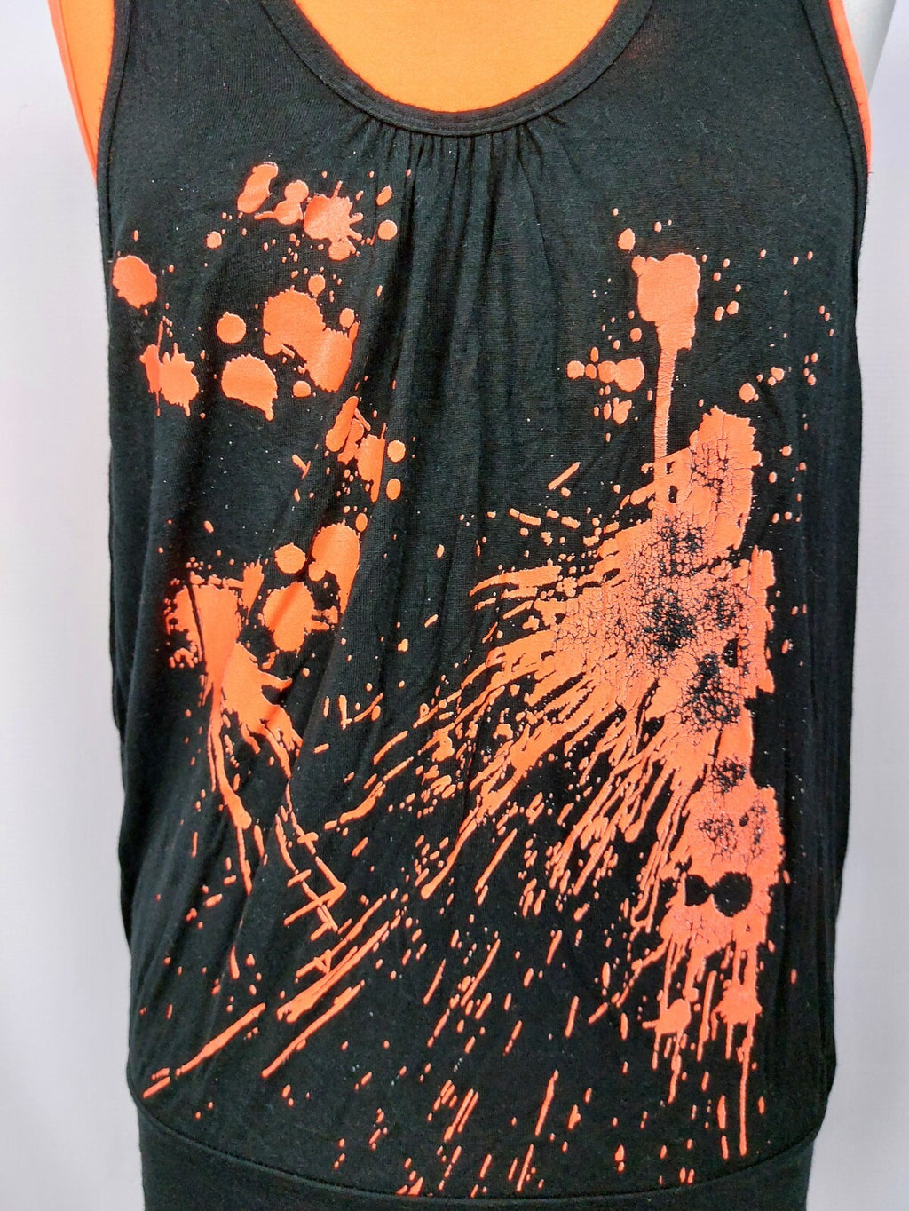EK4447 Damen Top von Style One, schwarz/orange, Gr. S2