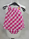 EK4598 Mädchen Bodykleid von Carter´s, pink/weiß kariert, Gr. 24M0