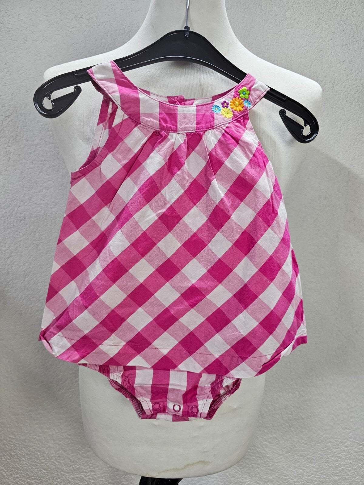 EK4598 Mädchen Bodykleid von Carter´s, pink/weiß kariert, Gr. 24M0