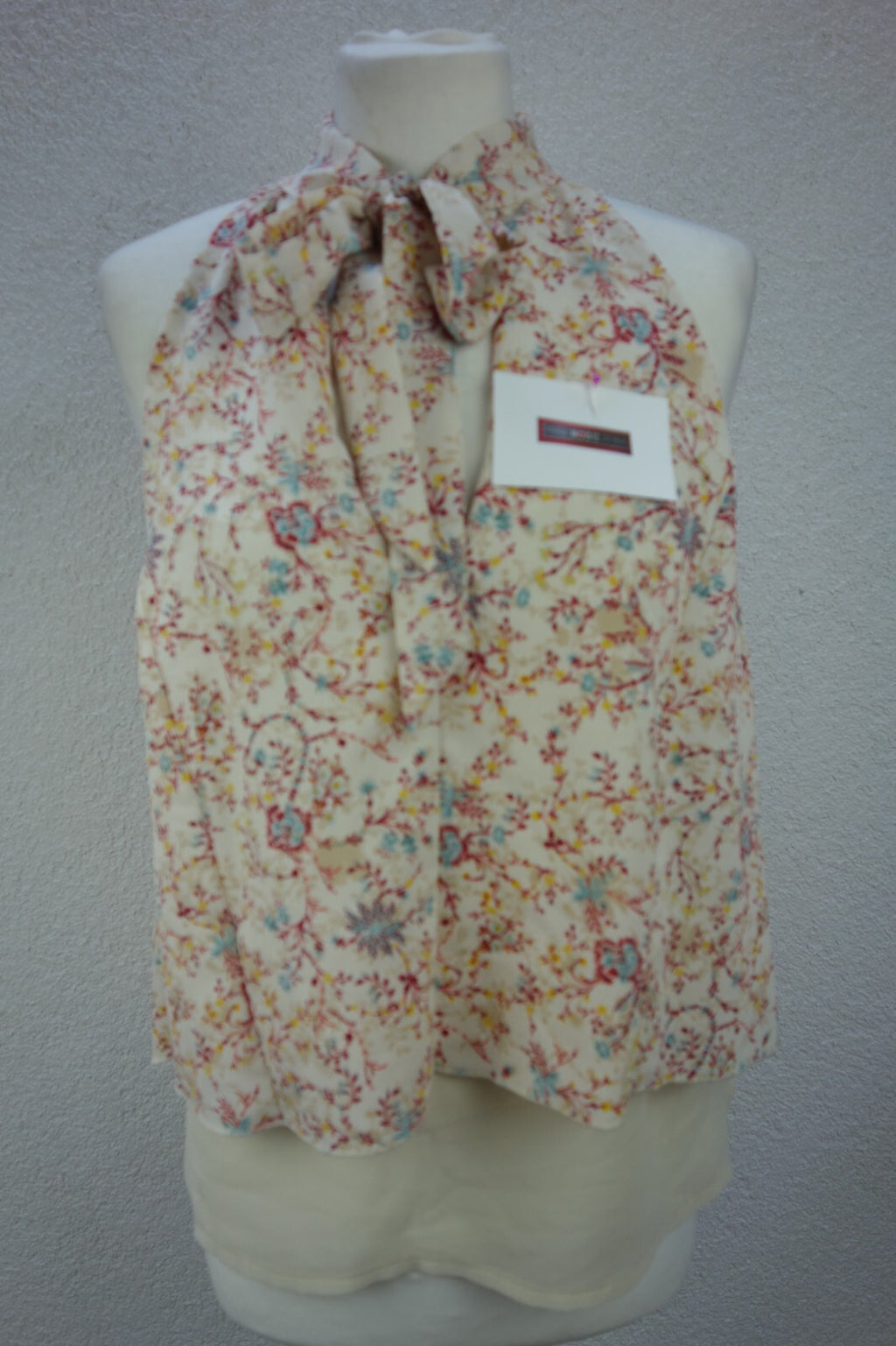 EK0774 Damen Bluse von Zara, beige-rot, Gr. M0