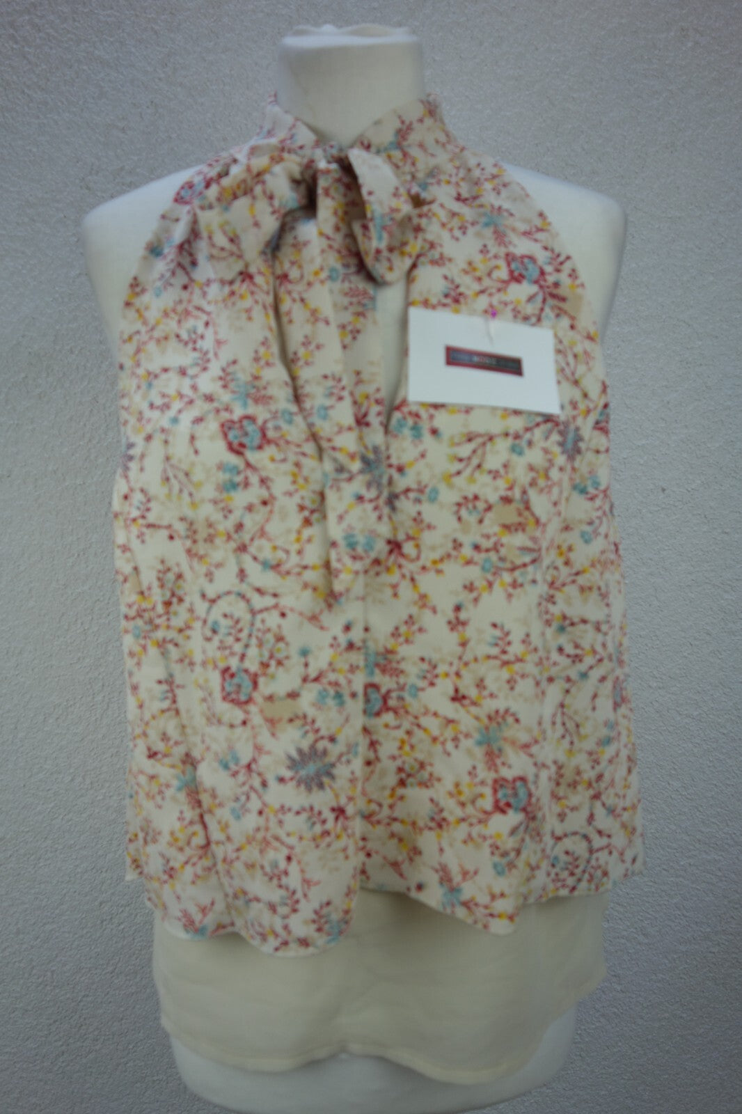 EK0774 Damen Bluse von Zara, beige-rot, Gr. M0