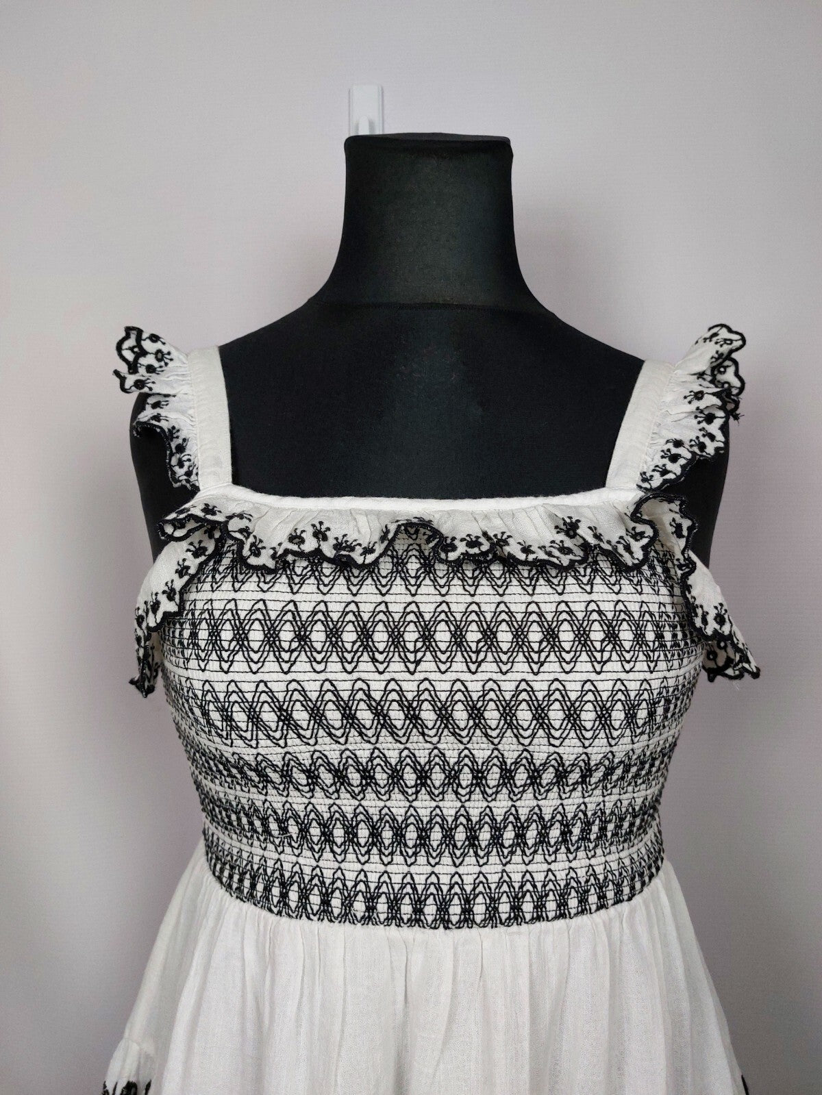 EK4856 Damen Kleid von River Island, weiß-schwarz, Gr.14(XL)1