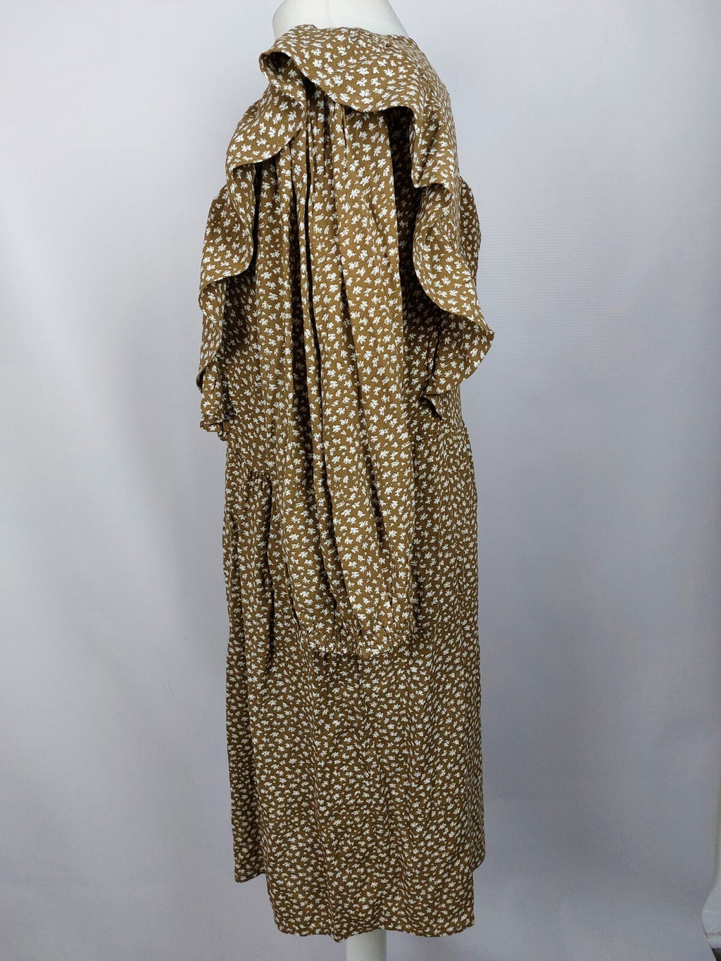 EK4669 Damen Kleid von Object, braun/weiß, Gr. 384