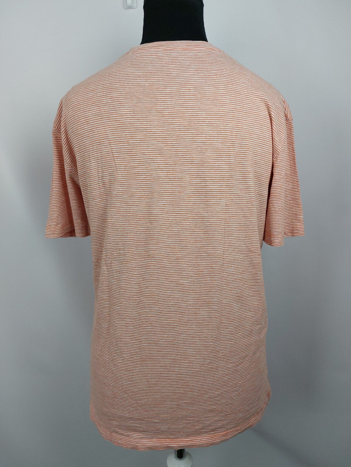 EK3832 Damen T-Shirt von Tom Tailor, orange/weiß gestreift, Gr. XL5