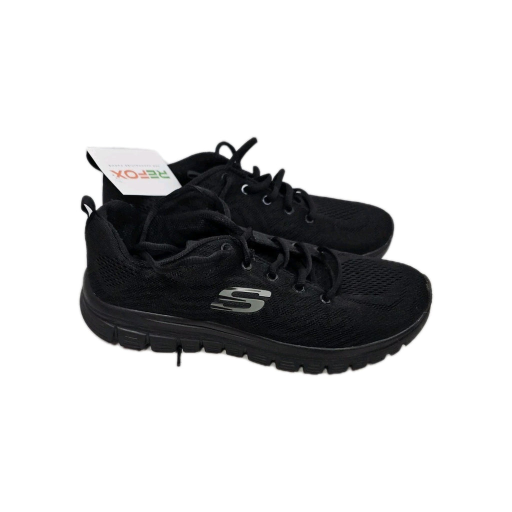 ES917 Damen Schuhe Sketchers Gr.40 Schwarz1