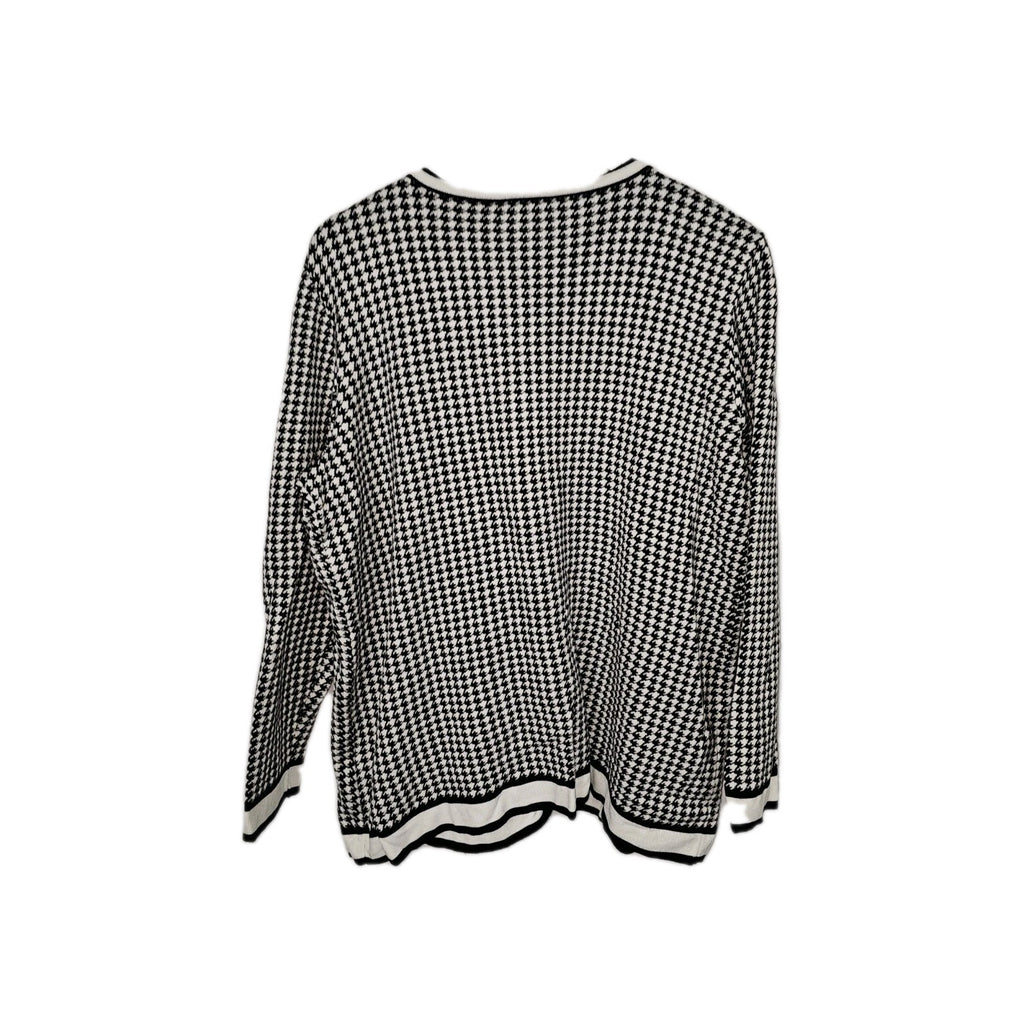 EK9392 Damen Strickjacke von Helena Vera, Schwarz/Weiß, Gr. 463