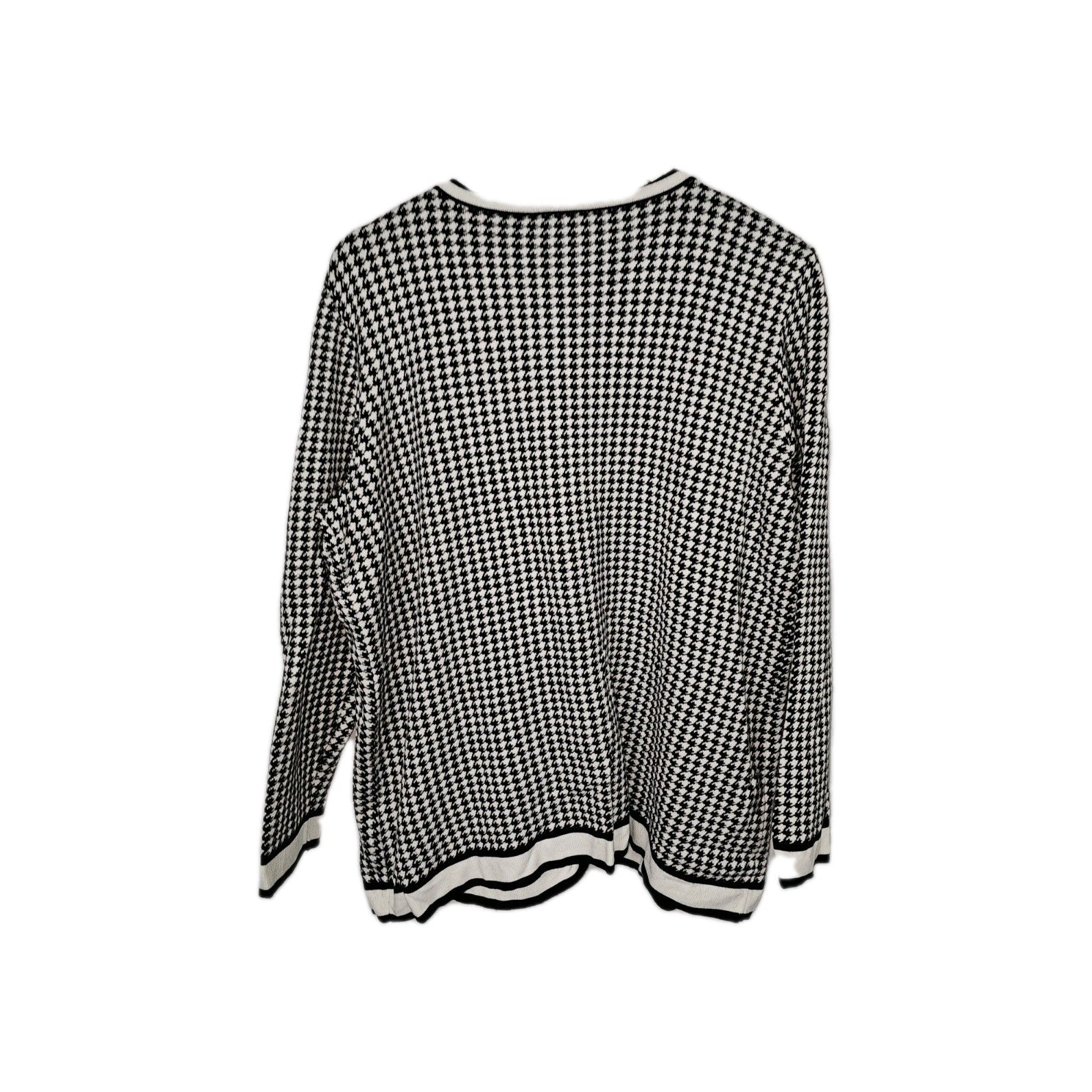 EK9392 Damen Strickjacke von Helena Vera, Schwarz/Weiß, Gr. 463
